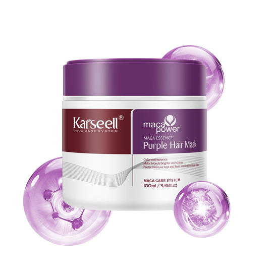 Karseell Purple Hair Mask 100ml, Neutralizes Brass & Yellow Tones Deep Conditioner Treatment for Light Blonde, Platinum, Silver Hair