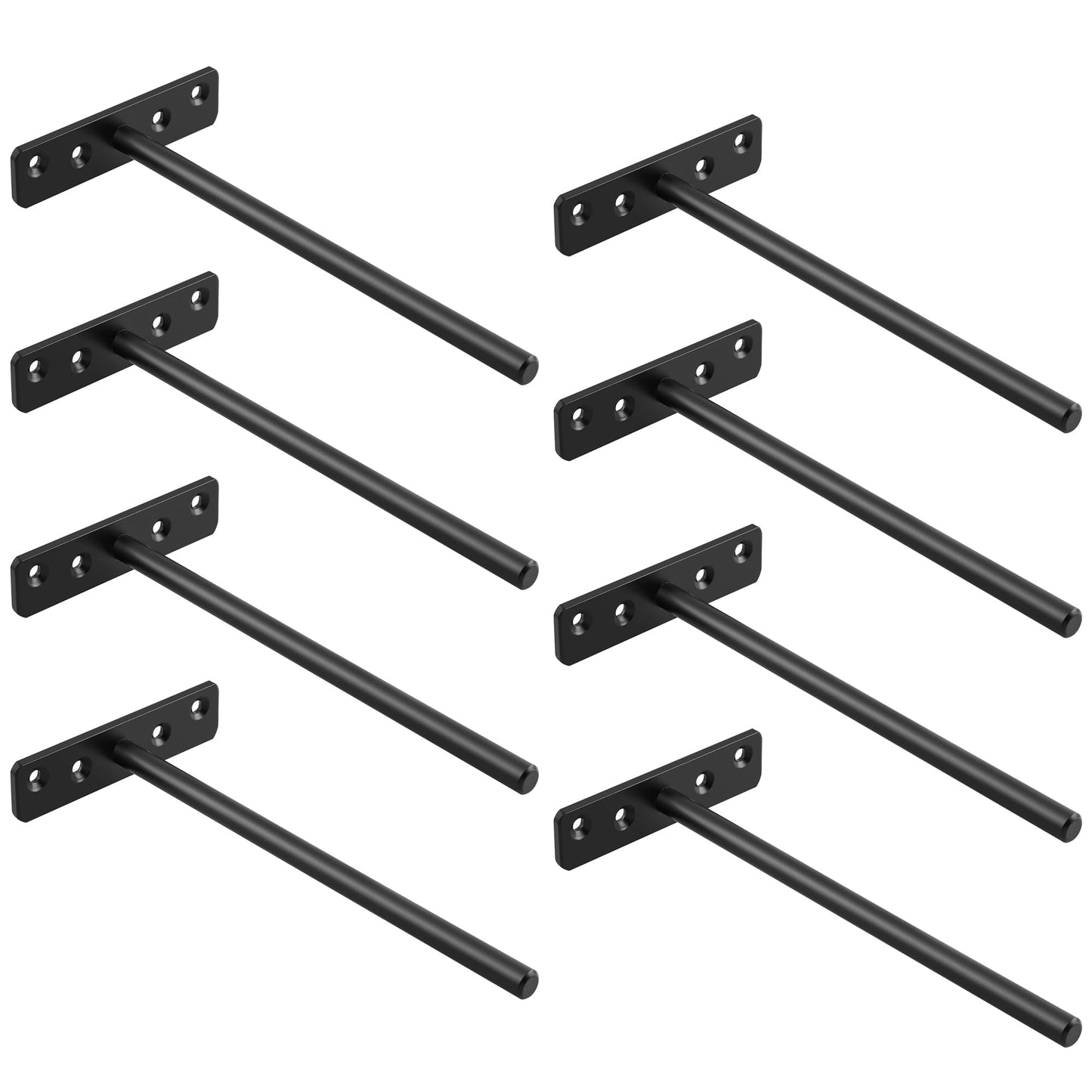 Sayayo Floating Shelf Bracket Heavy Duty Shelf Support Invisible Hidden Wooden Brackets for Shelves Wall Mounted, 200MM Length/8-inch Metal Black