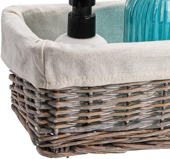 SOUJOY 2 Pack Wicker Bathroom Basket,36×15×10.5 cmToilet Paper Basket Organizer, Toilet Tank Top Storage Bin with Removable Liner