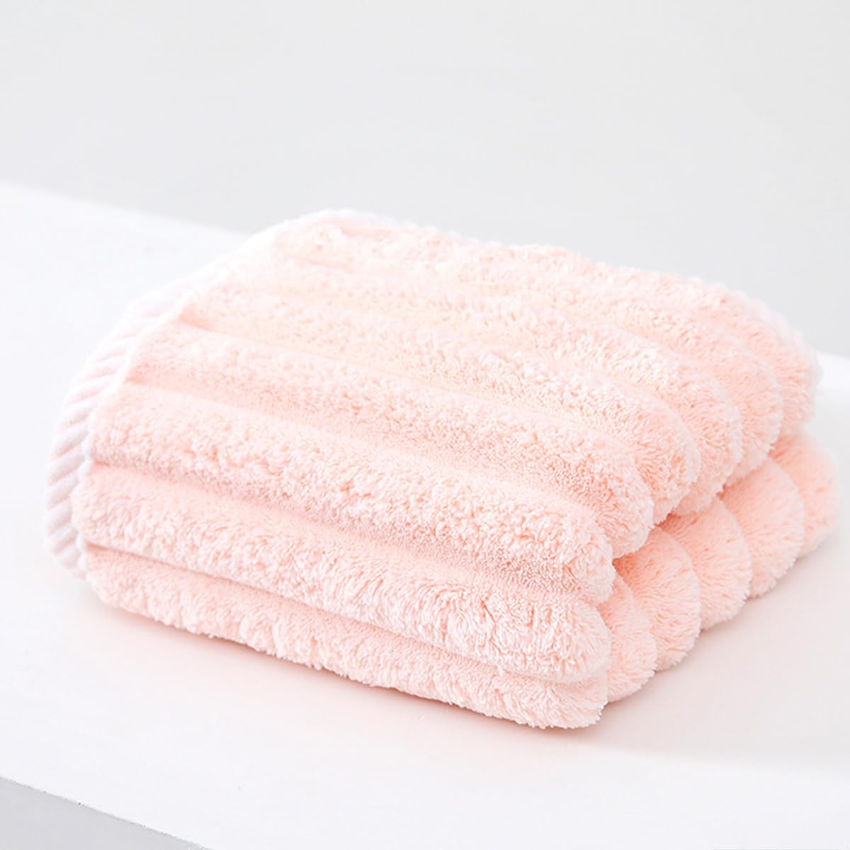 SOFTBATFY Soft Microfiber Hand Towels 4Pack, Super Absorbent Ribbed Towel Ideal for Hair Spa Sports and Travel (Ribbed Towel)