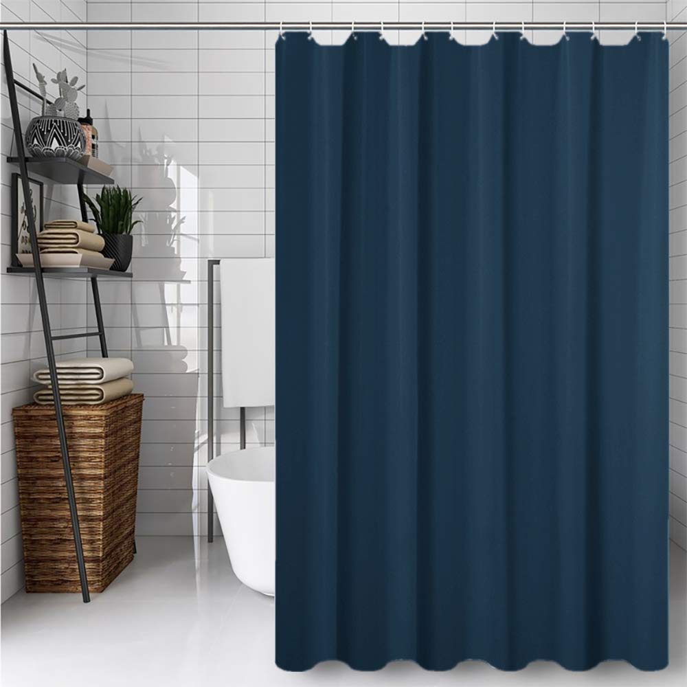 CXTAI Navy Blue Shower Curtain, Mould Proof and Mildew Resistant Washable Polyester Bathroom Curtains w/12pcs Hooks (71x79inch,180x200cm)