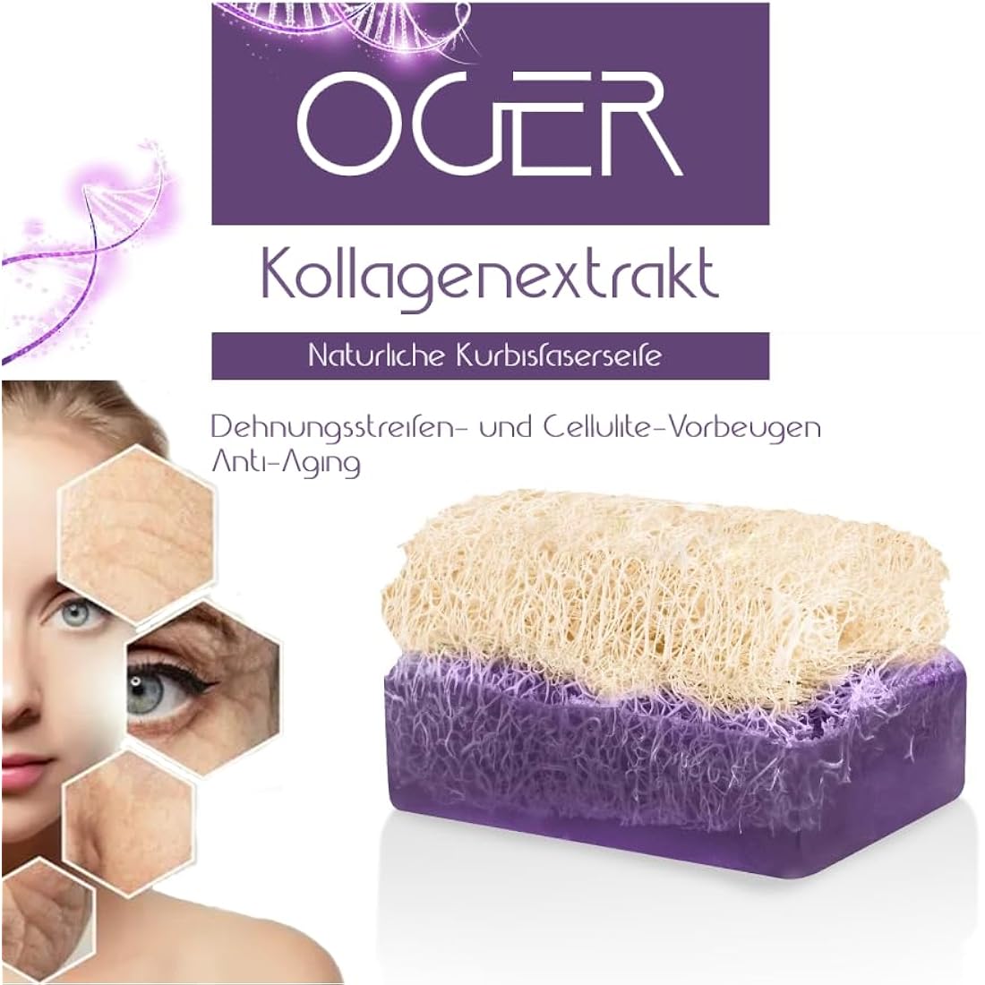 Oger Natural Pumpkin Fibre Soap 110 g - Style Set of 4