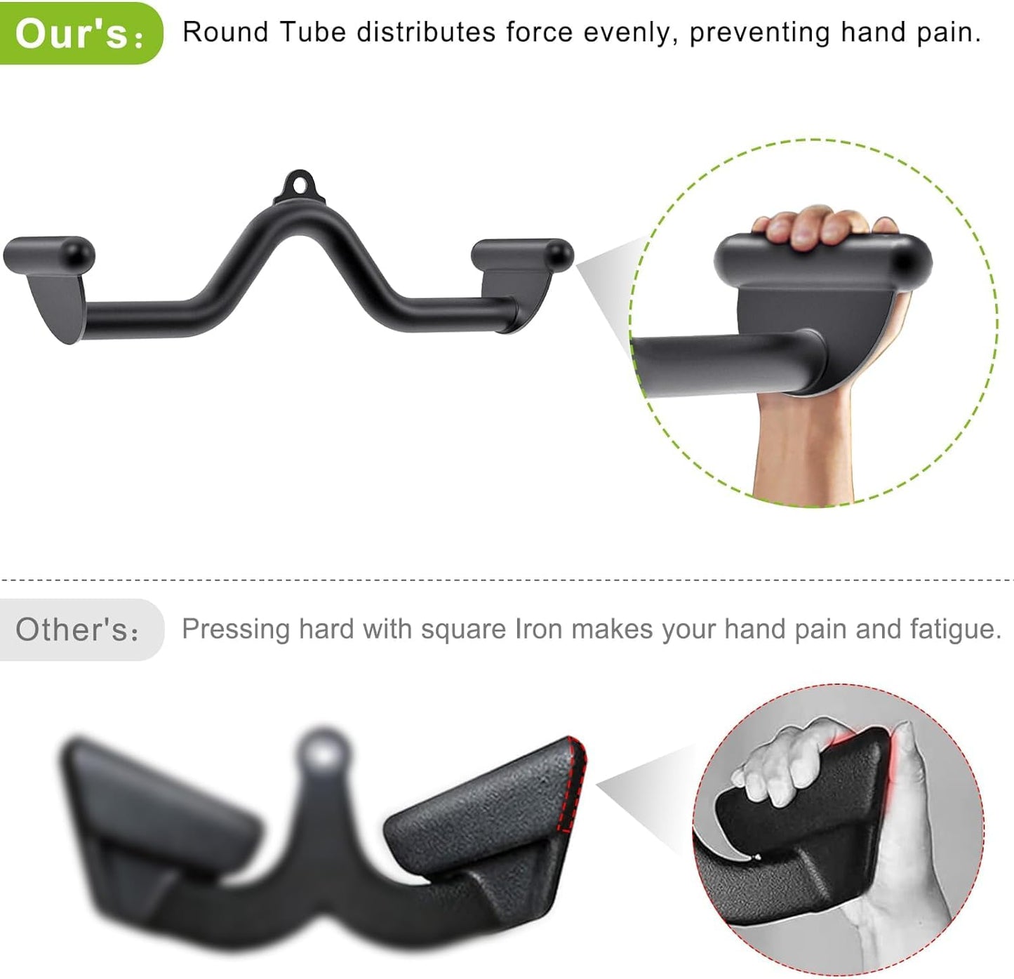 SELEWARE 20" Multi-Grip LAT Pull Down Bar ? Durable Alloy Steel, Ergonomic Grip, Versatile Cable Machine Attachment for Versatile Muscle Training