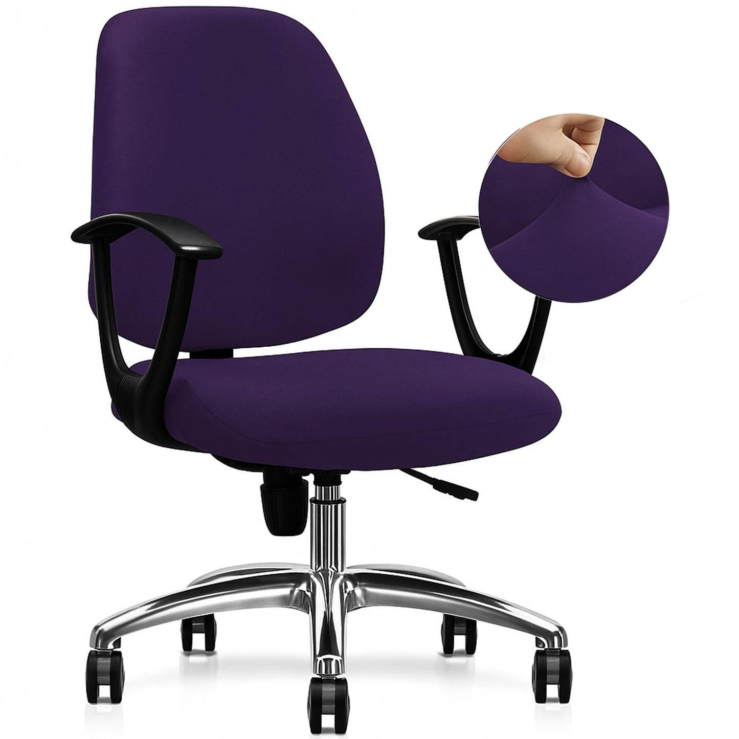 FYTXSZ Chair Covers Spandex Office Computer Chair Cover Stretch Removable Washable Rotate Swivel Chair Protective Covers (Purple)