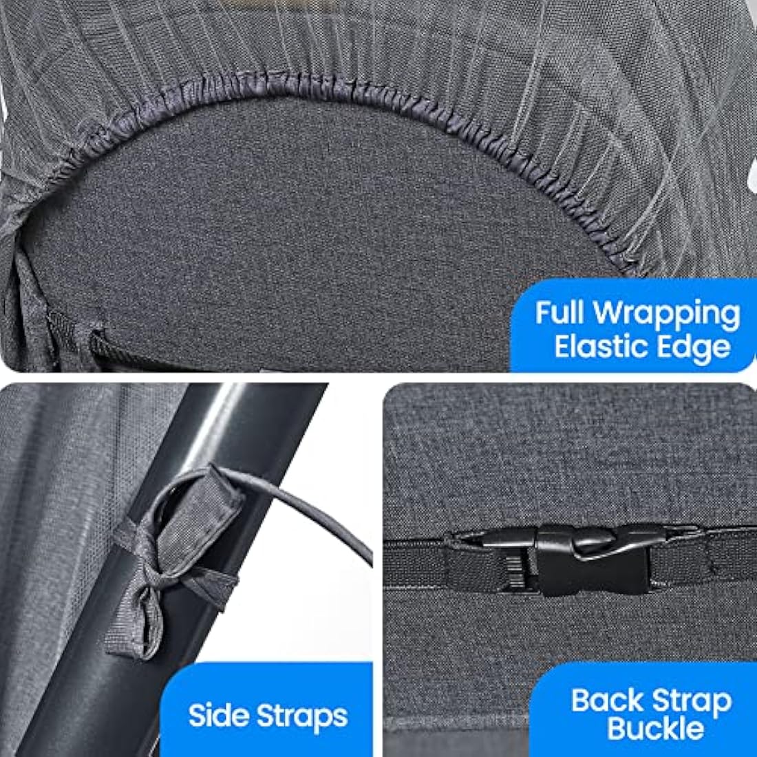 Orzbow Universal Baby Mosquito Net for Pushchair,Breathable Pram Fly Insect Bug Net with Two-way Zippers,Foldable & Stable Protection Cover for Car Seat,Buggy,Carrycot & Crib (Dark Grey)