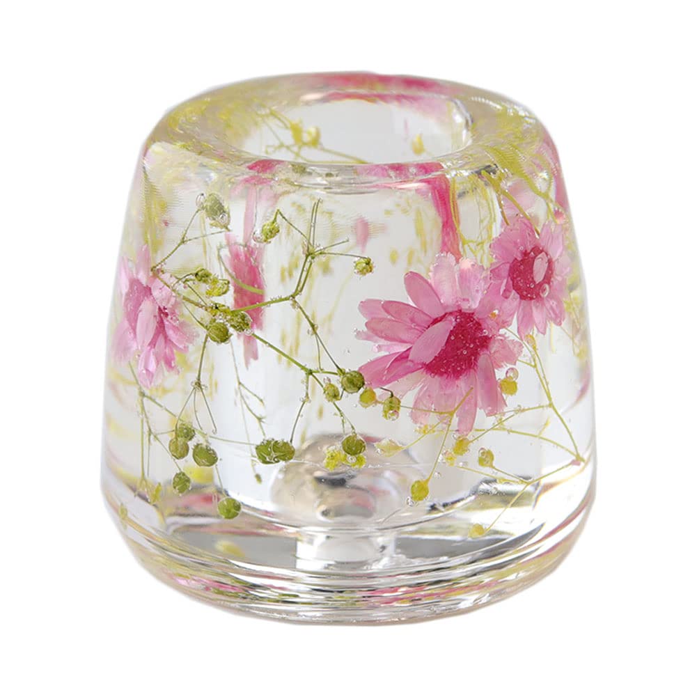 Japanese Toothbrush Holder Stand with Real Flower in Acrylic (Star Pink) (NNFHTF-SPK)