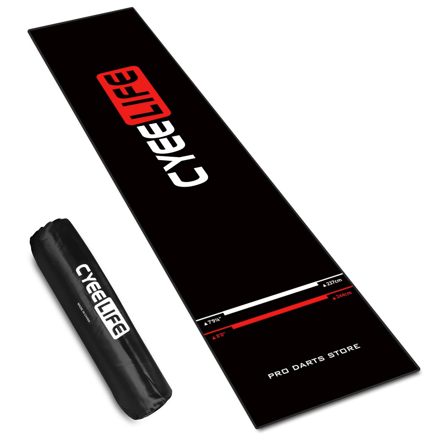 CyeeLife Dart Mat Length 295cm,Width 65cm with Carry bag and Start Lines and Colorful Printing for Steel and Soft Tip Darts Games