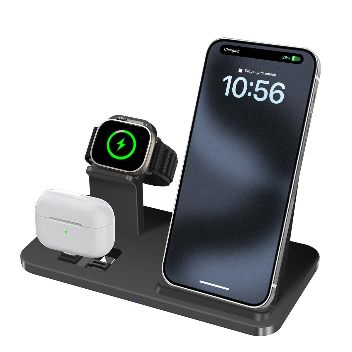 3 in 1 Wireless Charger Charging Station 15W Fast Charge Stand for iPhone 17 16 15 14 13 12 11 Pro Max XS XR 8 Plus,AirPods Pro2/Pro/4/3/2/1,Apple
