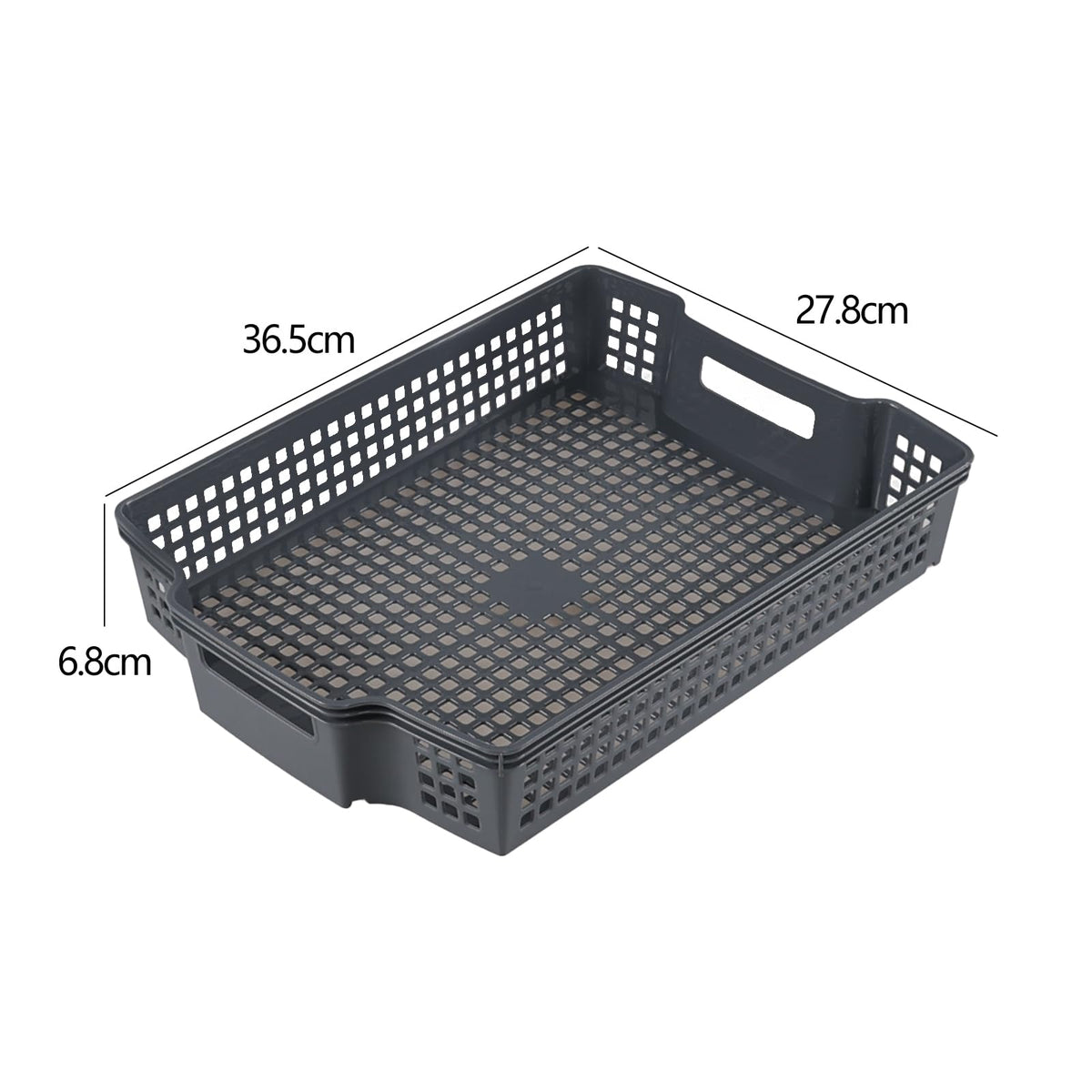 Eudokky 6 Packs Stackable Storage Baskets, Grey Plastic Storage Tray