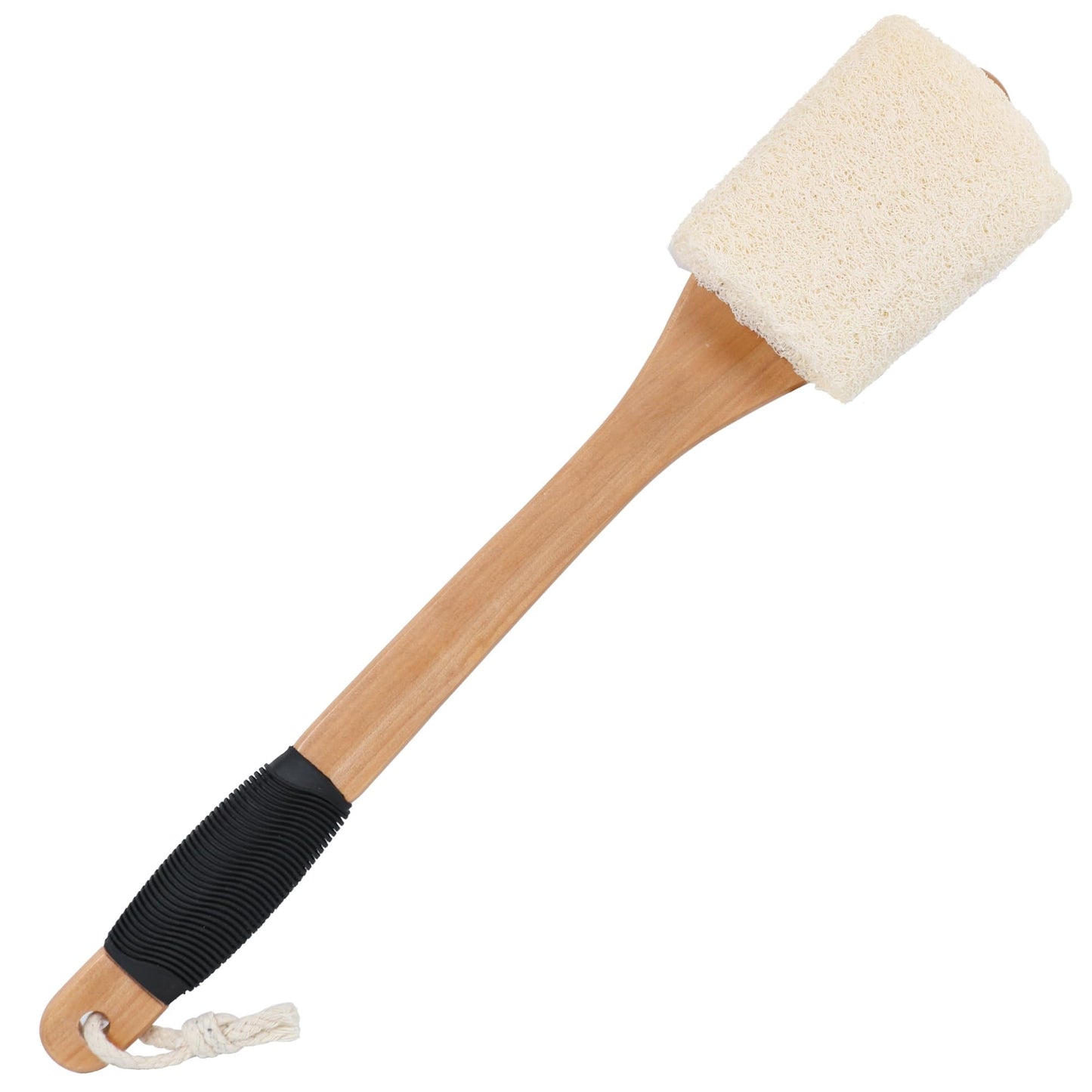OWIIZI Back Loofah Scrubber Brush with Long Handle, Loofa Sponge Body Bath Scrubber for Shower, Natural Luffa Skin Exfoliating On a Stick for Men
