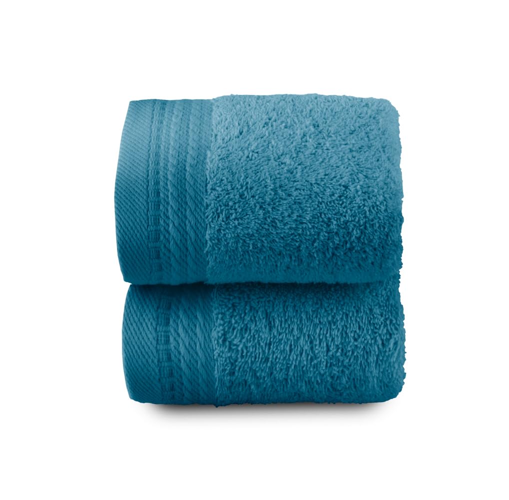 Top Towel - Premium - Large Bath Towels - Bath Towels - 2 Face Towels or Bidet -30x50cm - 100% Cotton - 600g - Ocean