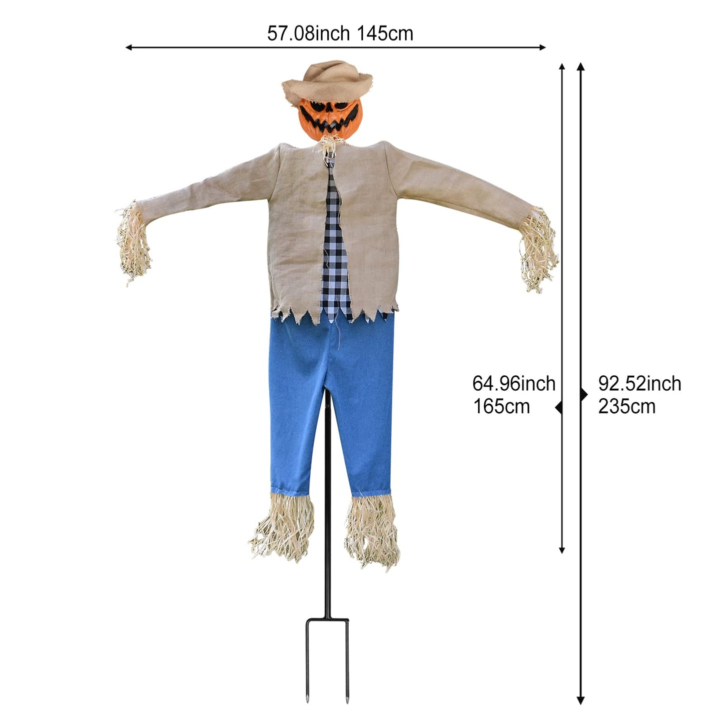LarpGears Halloween 7.5 Feet Height Pumpkin Scary Scarecrow Ghost Decorations for Outdoor with Metal Stand Scarecrow Ghost Decor Flying Halloween