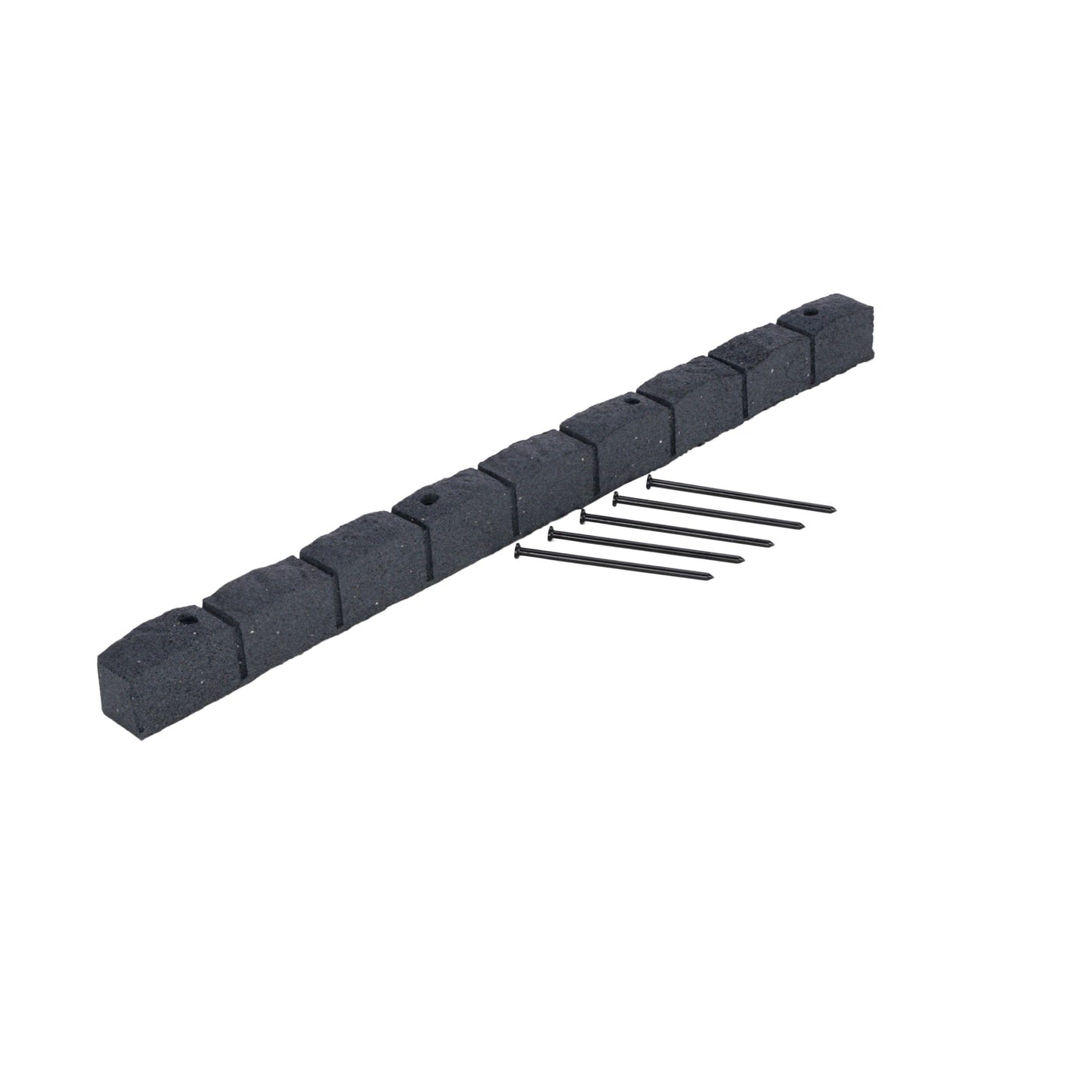 Nicoman Roman Castle Stone Garden Border 4-ft Rubber Landscape Edging Section 120cm, Grey, Pack of 2