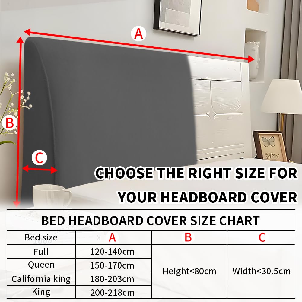 Caijin Bed Headboard Covers Slipcover, Stretch Bed Headboard Covers, Dustproof Protector Cover for Linen Fabric Upholstered Headboard