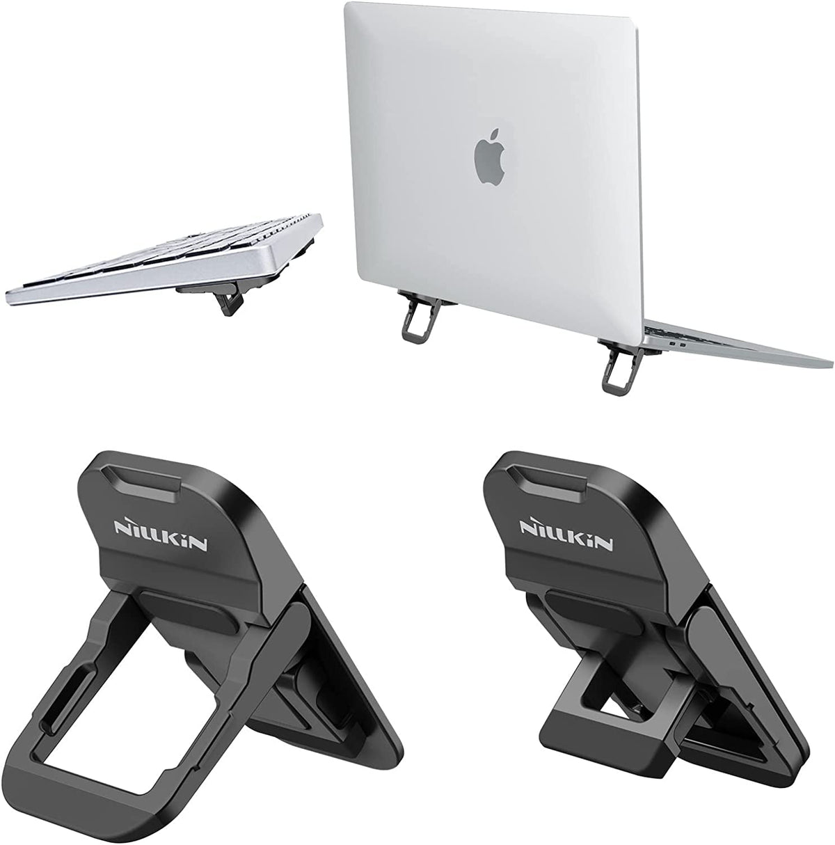 Nillkin Portable Laptop Stand Keyboard Cradle with Non-Slip Silicone Laptop Feet, Invisible Adjustable Computer Kickstand for MacBook Pro/Air, HP