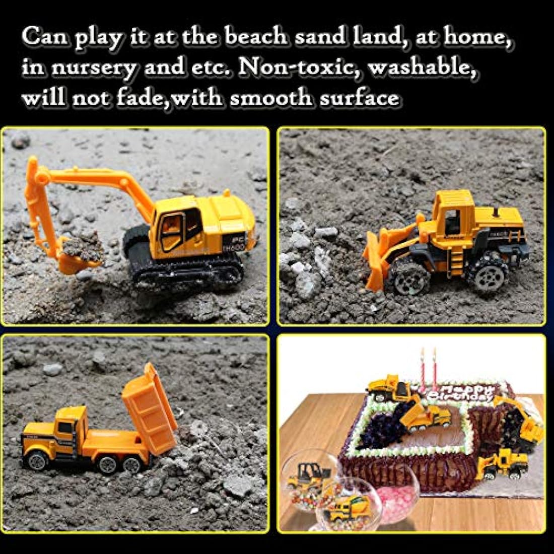 Coolplay Mini Construction Vehicles Kids Little Truck Cars Toy Pack Roller Bulldozers Forklift Excavator Asphalt Car Dump Set for Kids
