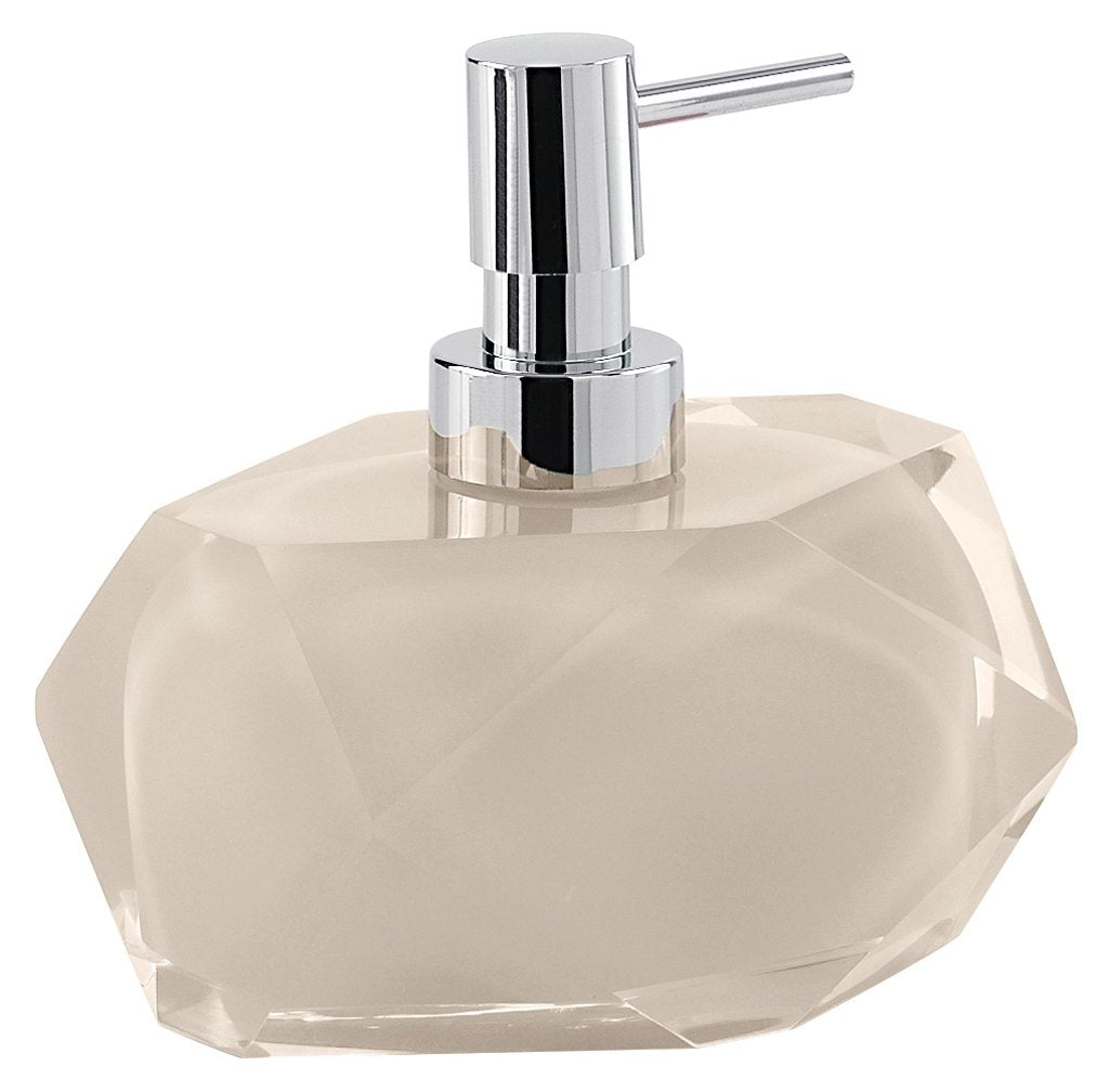 Gedy Chanelle Soap Dispenser, Resin, Beige, 7.8 x 11.5 x 12.6