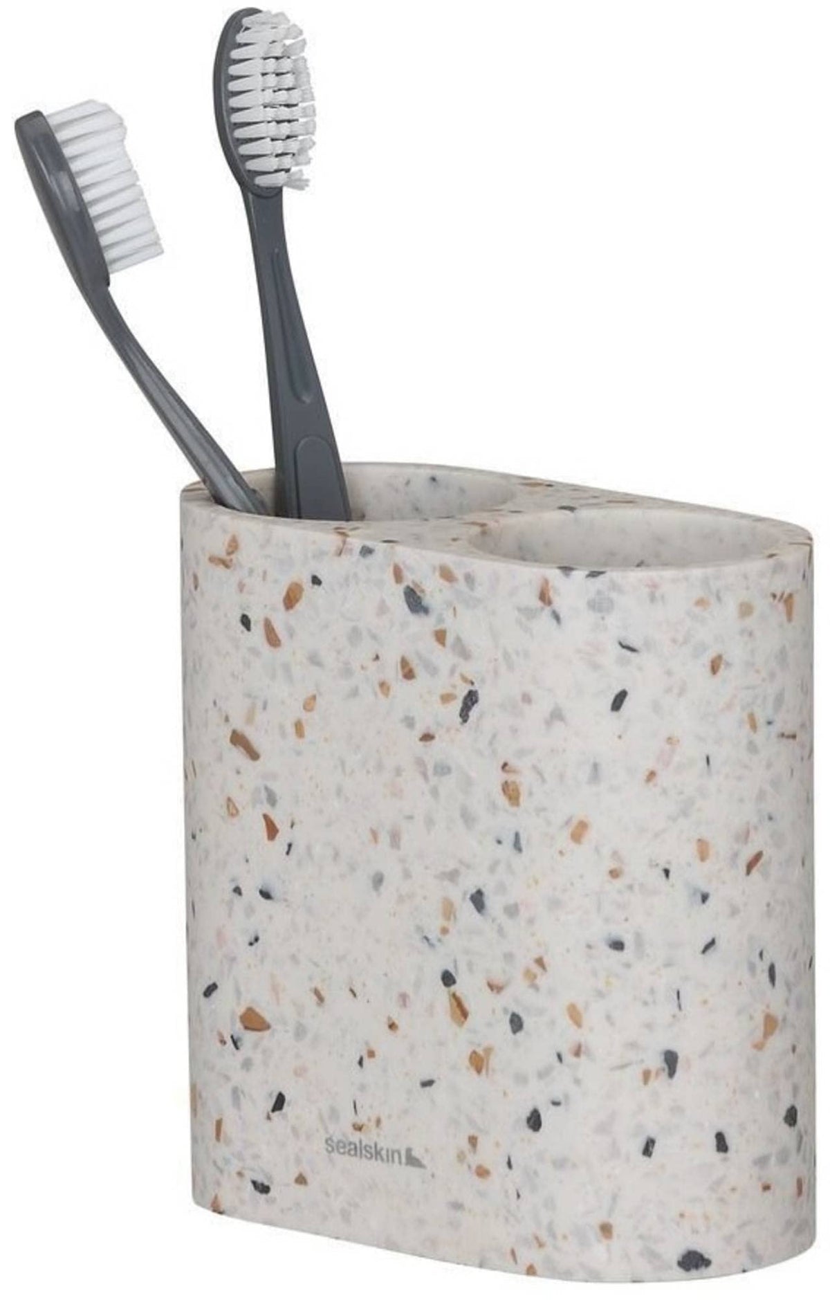 Sealskin Toothbrush Holder, Blend Double Freestanding Terrazzo, 121 x 117 x 61 mm, Terazzo