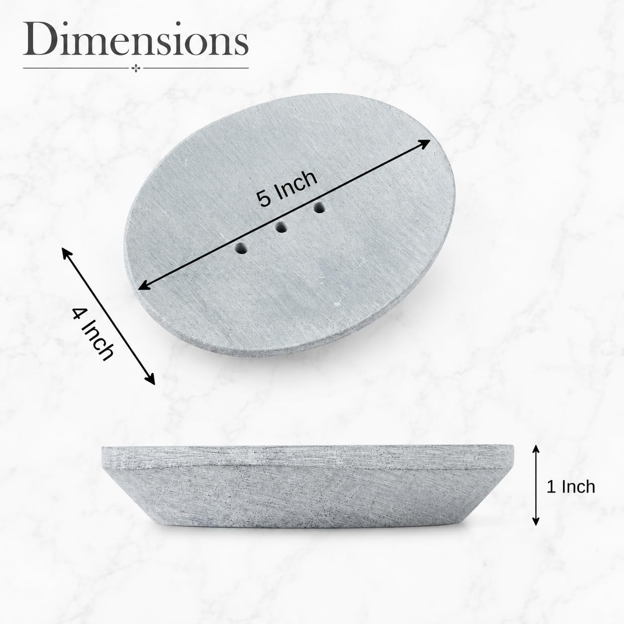Ajuny Soapstone Soap Dish Holder with Self Drainage for Sink Bars & Sponge