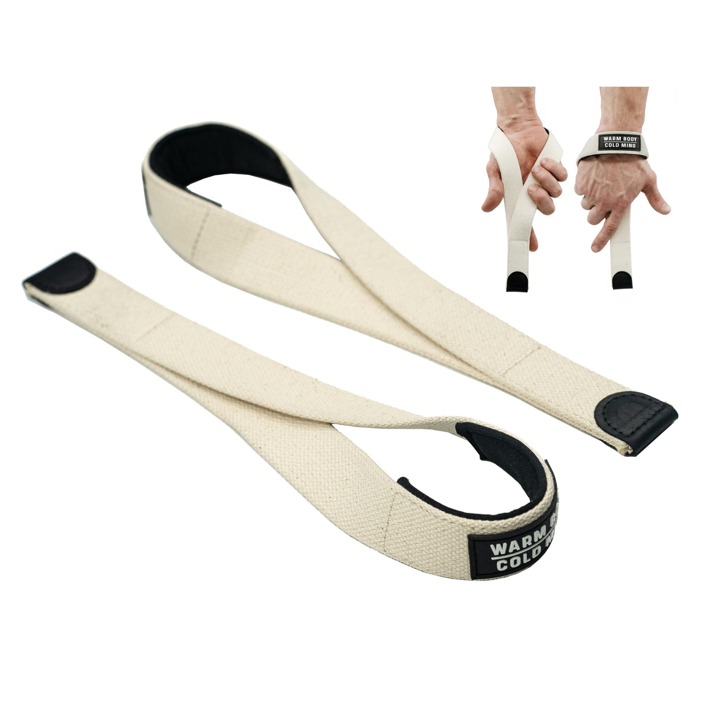 WARM BODY COLD MIND V2 Lifting Wrist Straps for Olympic Weightlifting, Powerlifting, Bodybuilding, Functional Strength Training - Heavy-Duty Cotton