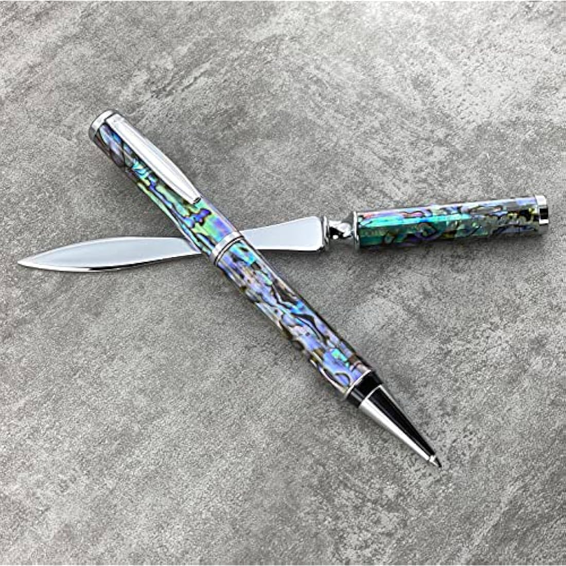 LACHIEVA LUX Luxury Abalone Shell Ballpoint Pen & Letter Opener Set, Unique Gift for Men & Women, Great for Christmas and Special Occasions