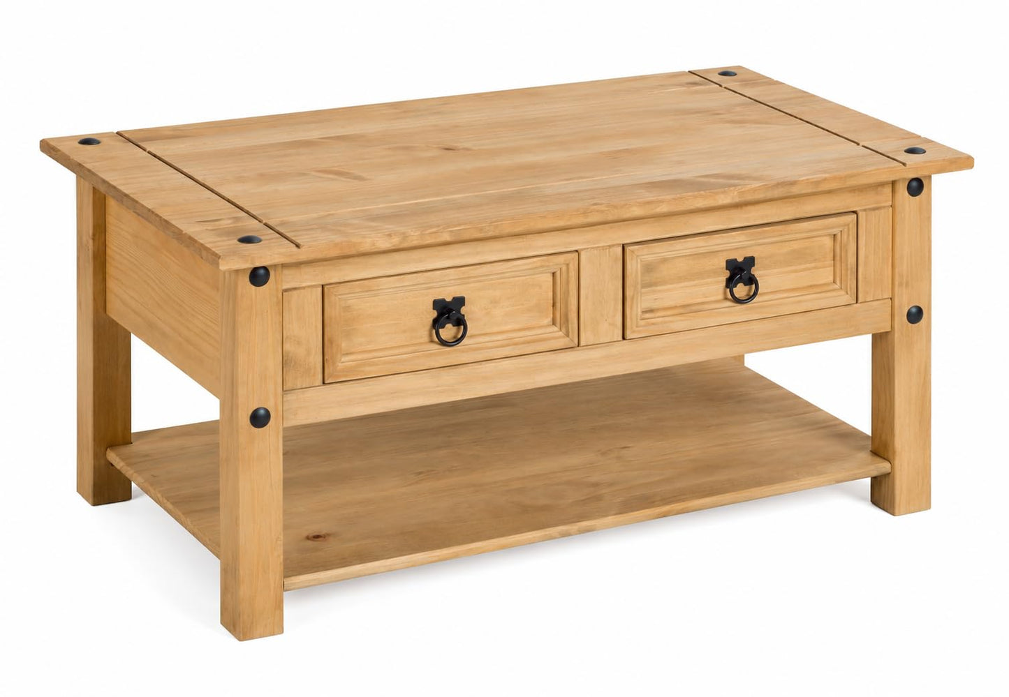Corona Coffee Table 2 Drawer Mexican Solid Pine Wood Occasional