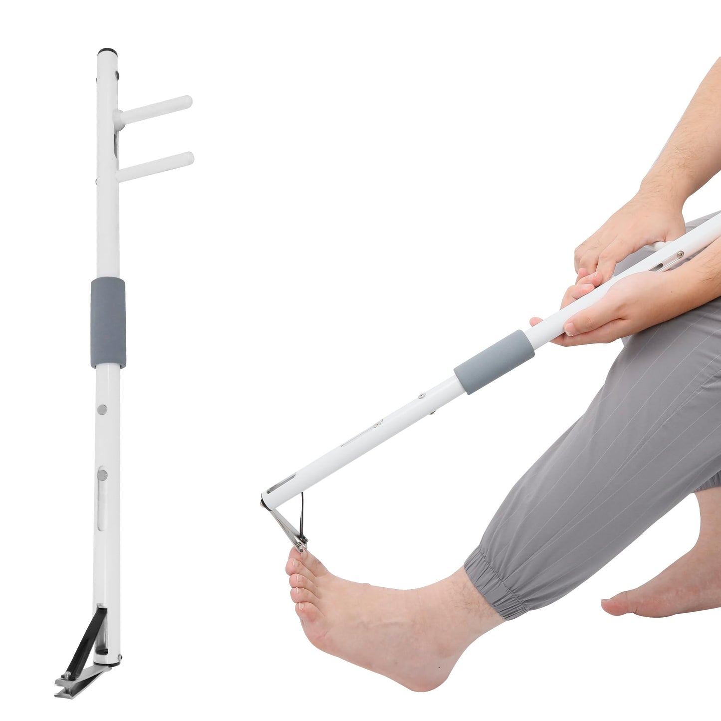 Nelyrho Long Handled Toenail Clippers Wide Jaw Opening, Include Magnifier (50CM)