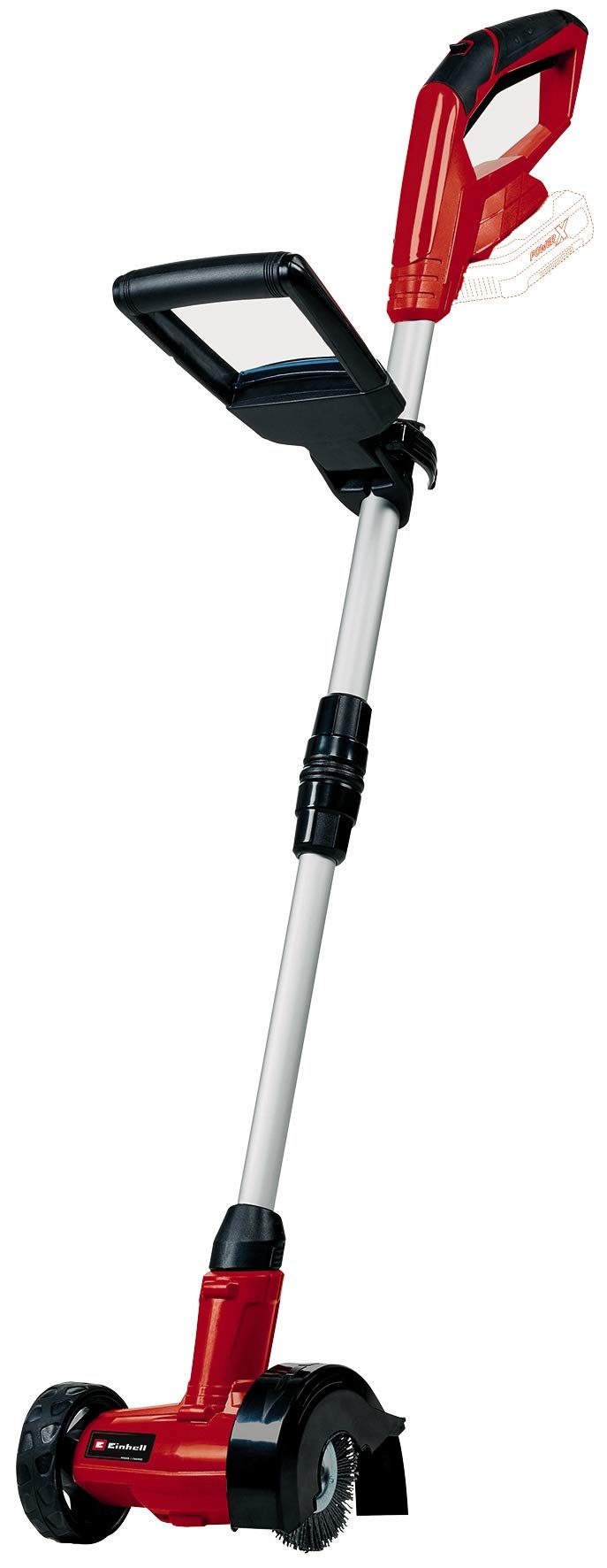 Einhell Power X-Change 18V Cordless Grout Cleaner - Adjustable Telescopic Long Handle, Replaceable Brushes (Nylon And Steel Included) - GE-CC 18 Li