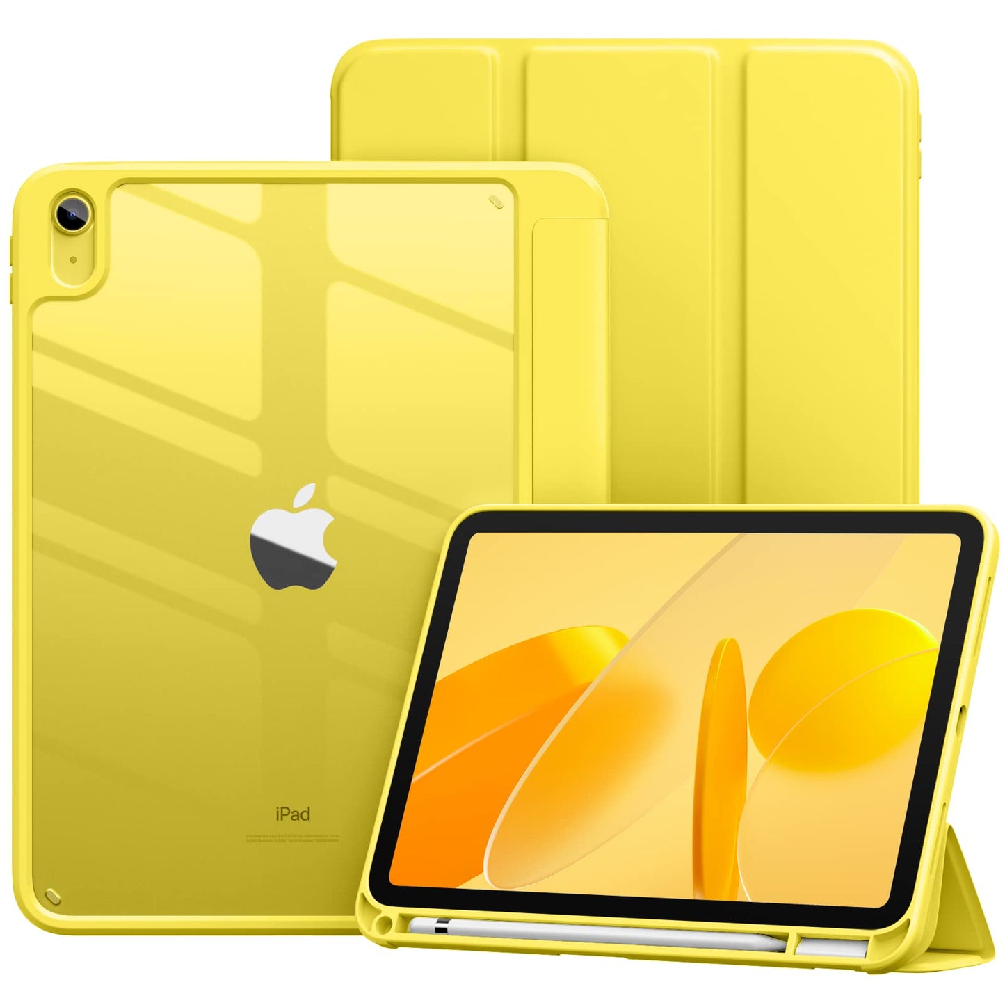 Vobafe Case for iPad A16 11th Generation 11 inch 2025/iPad 10th Generation 10.9 inch 2022, PC Clear Back Cover, Trifold Stand for iPad 11th/10th Gen