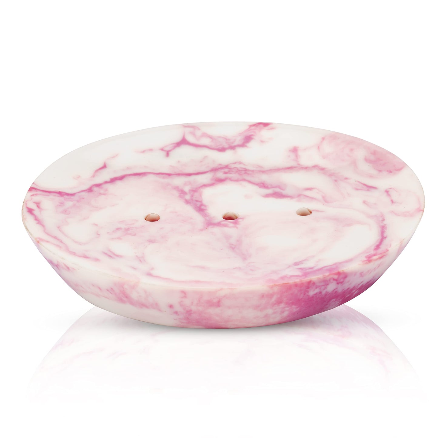 Ajuny Soap Dish Soap Holder Shower, Resin Soap Dishes Self Draining for Bar Soap Sponge Soap Saver Tray for Bathroom Kitchen Sink, Easy to Clean White