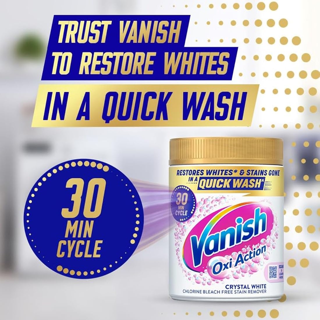 Vanish Gold Oxi Action Laundry Booster and Stain Remover Powder for Whites 2.4kg, Removes Tough Stains Even at 20°, For Whiter Whites, Safe on Everyday Fabrics (Packaging May Vary) (Pack of 1)