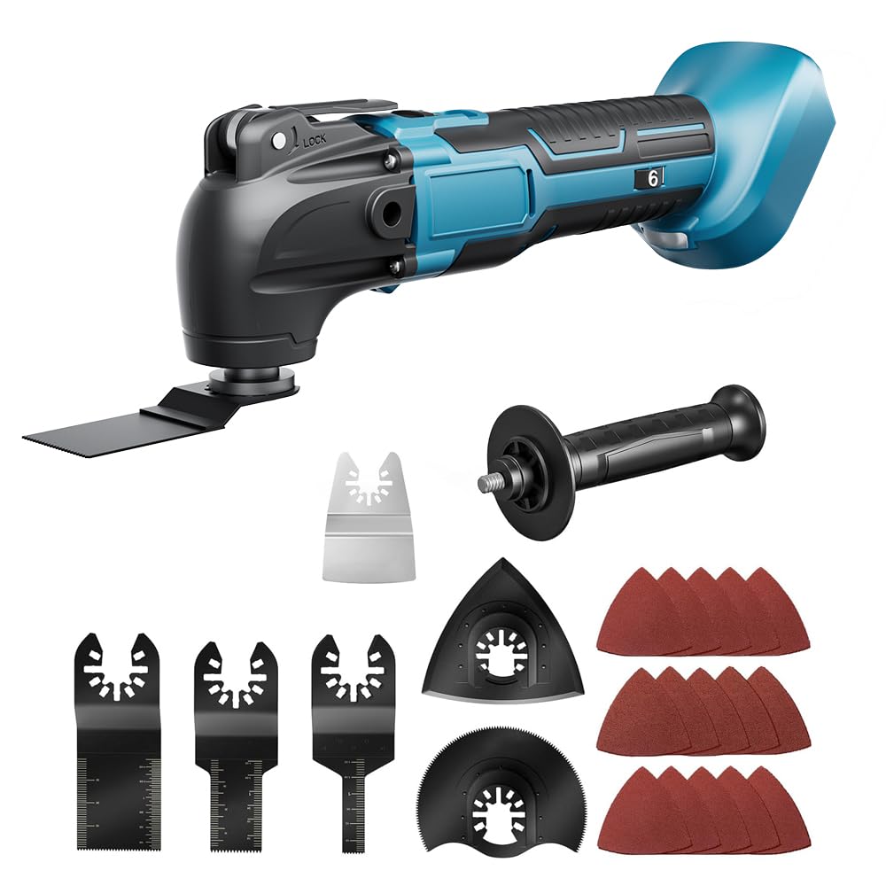 Cordless Oscillating Multi-Tool for makita 18V Battery (NO Battery) Brushless Oscillating Kit with 6 Variable Speeds for Removing, Scraping, Cutting