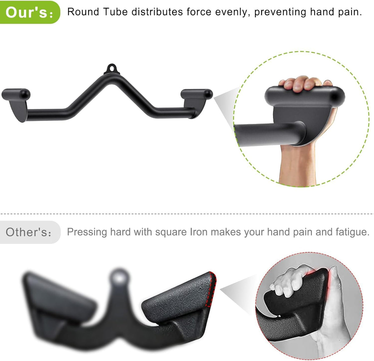 SELEWARE 28" Multi-Grip LAT Pull Down Bar ? Durable Alloy Steel, Ergonomic Grip, Versatile Cable Machine Attachment for Versatile Muscle Training