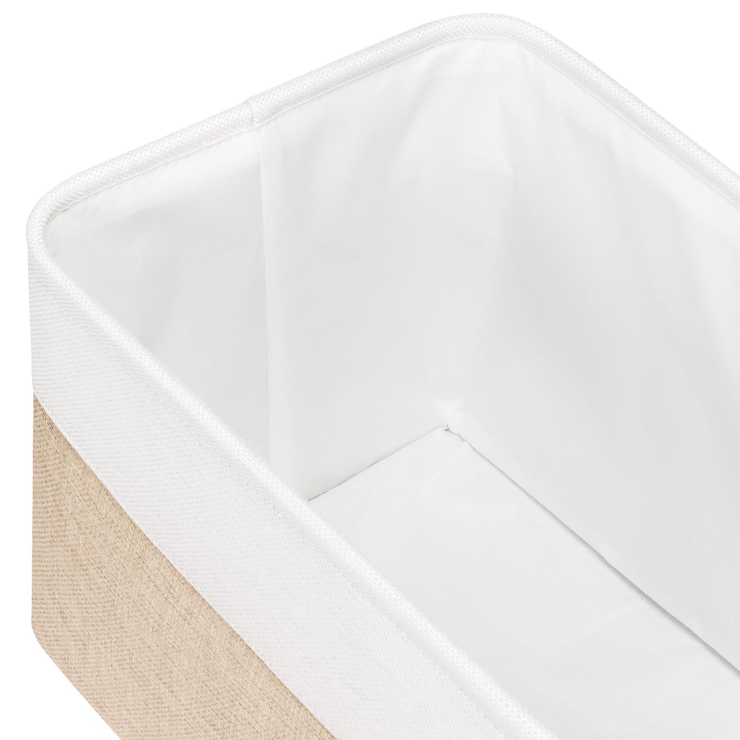 Syeeiex Fabric Storage Basket [4-Pack], Large Baskets with Leather Handles, Storage Boxes for Shelves, Foldable Baskets for Organizing Toys, Clothes
