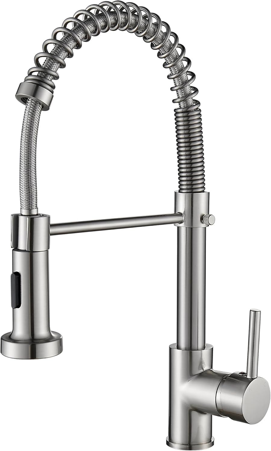 Cobbe Kitchen Tap, Spring Sink Mixer Taps with Pull Down Sprayer, 2 Spray Modes High Arc Swivel 360? Single Handle Lever Kitchen Tap (Brushed Nickel)