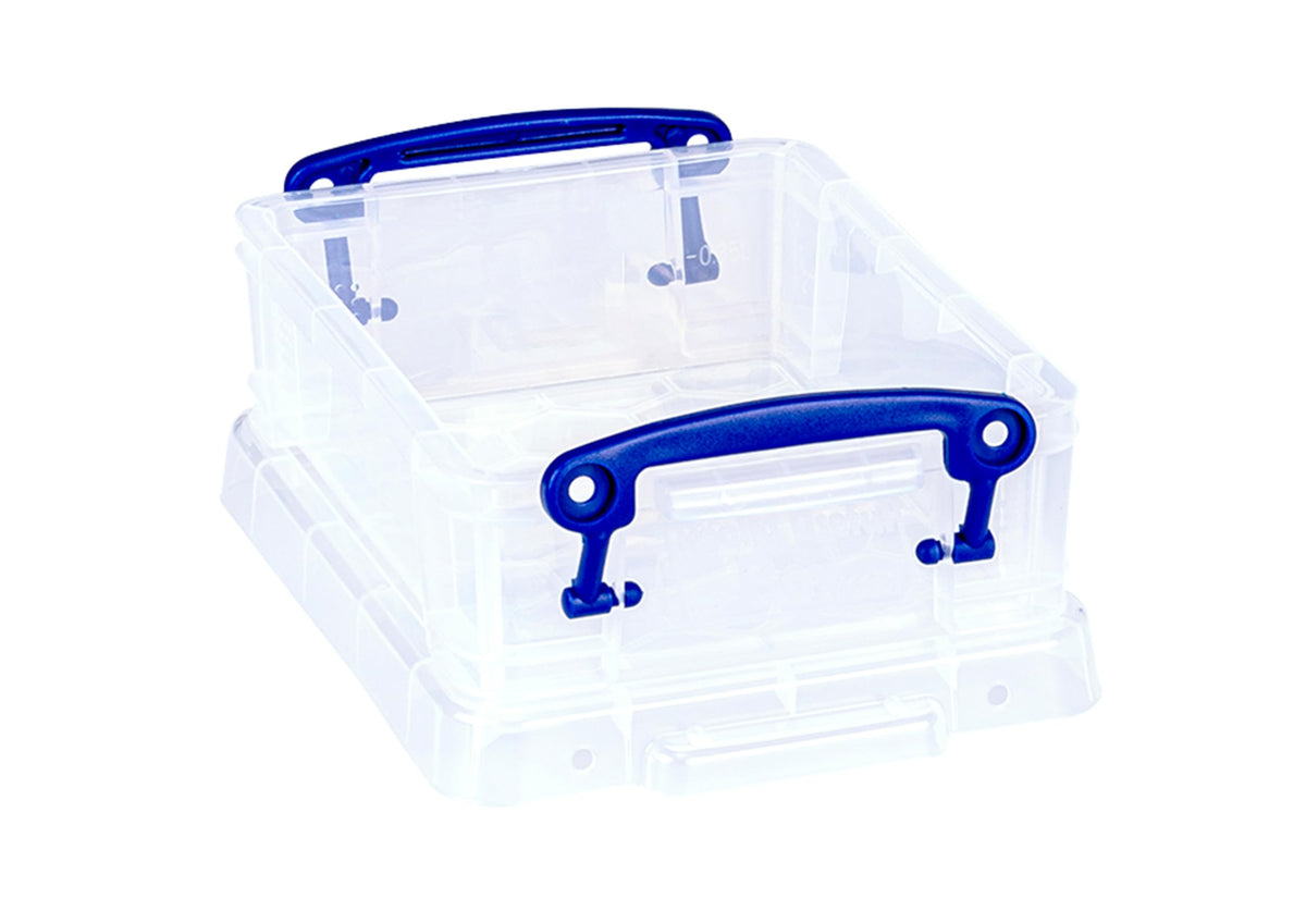 Really Useful Plastic Storage Box 0.75 Litre Clear (Pack of 4)