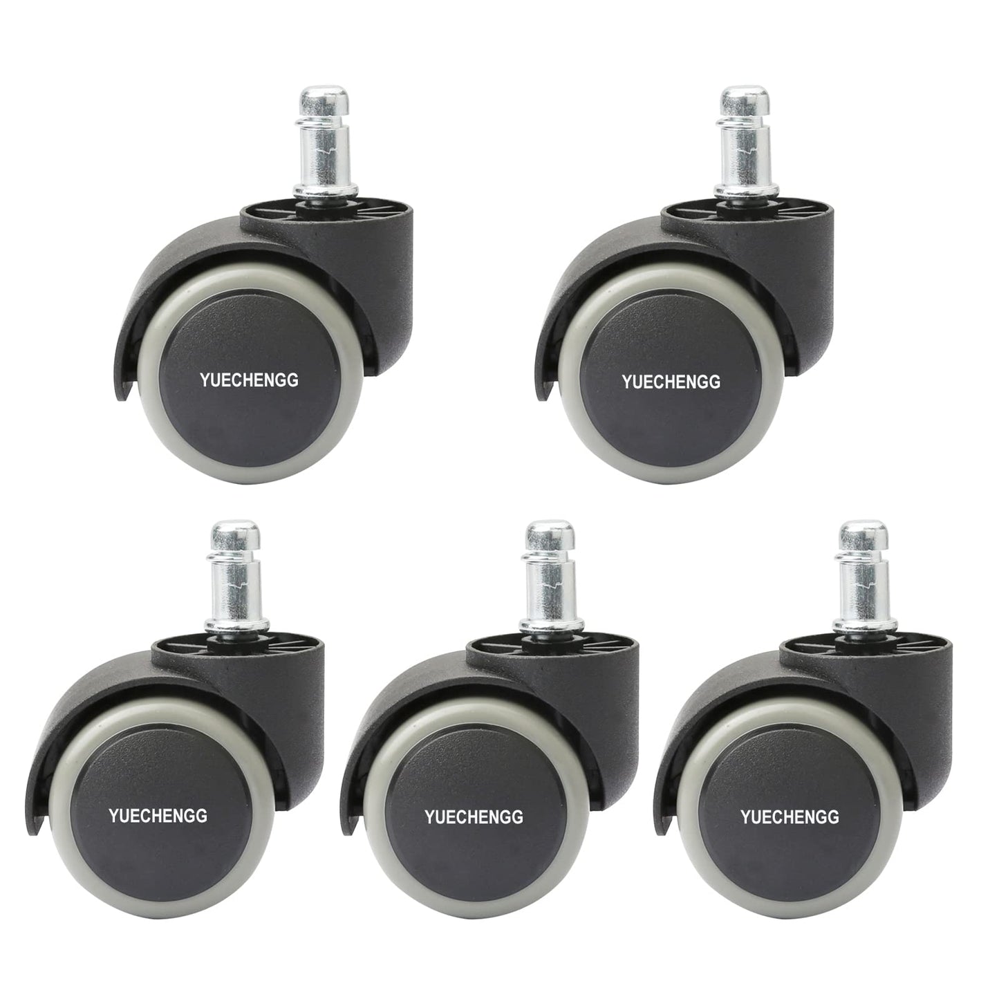 Yuechenggui Universal Size Office Chair Twin Caster Wheels, Chair Casters Replacement, for Office Chairs, Gaming Chair, Swivel Chair