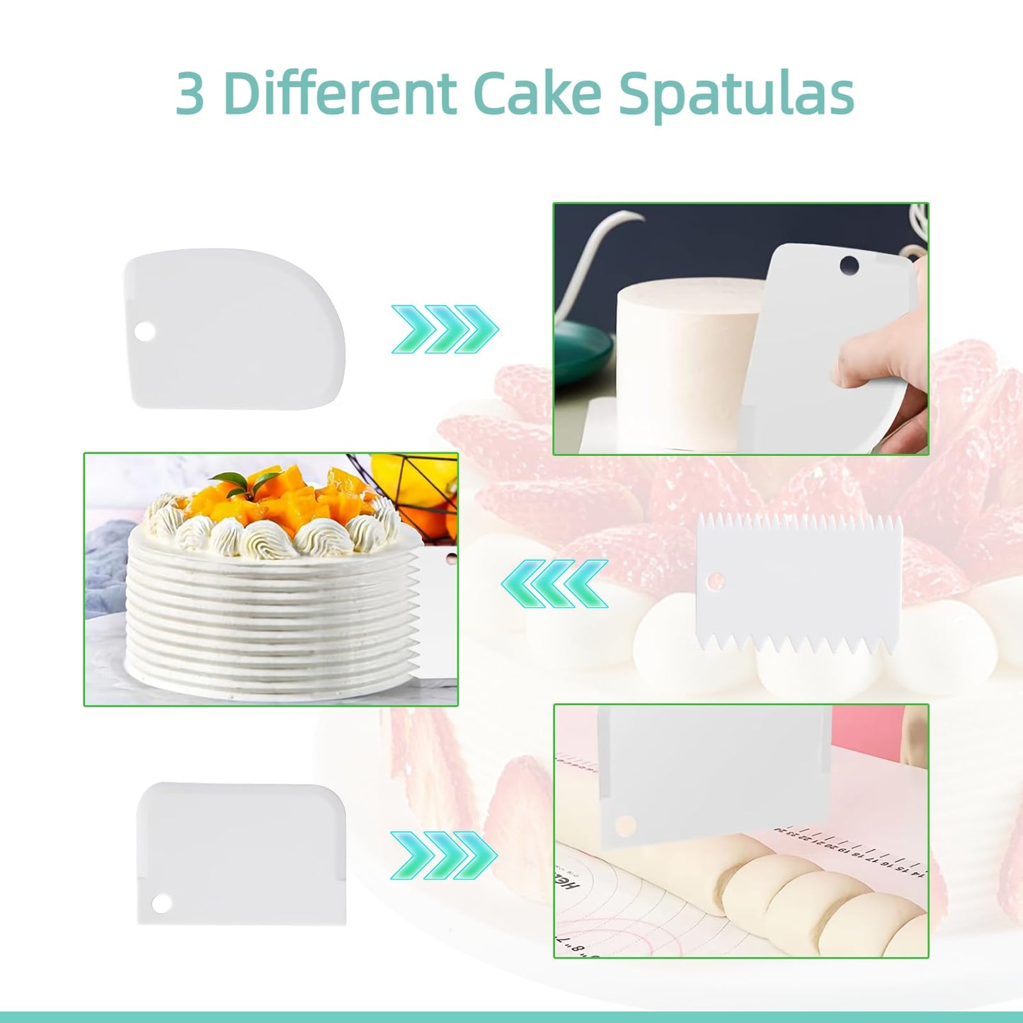 Cake Turntable 12 Inch, Uten Cake Stands, Glass Cake Decorating Display Stand, 33pcs Cake Decorating Set, Straight & Offset Spatula, Cream Scraper