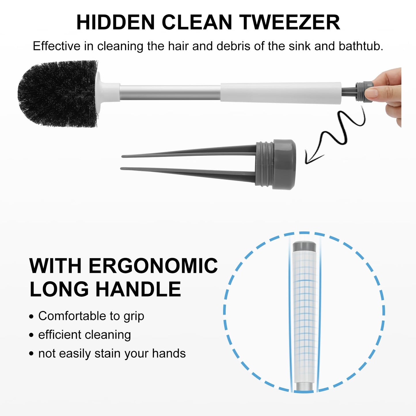 SetSail Toilet Bowl Brush and Holder Automatic Toilet Brushes for Bathroom with Holder Ventilated Toilet Cleaner Brush for Toilet Scrubber Cleaning