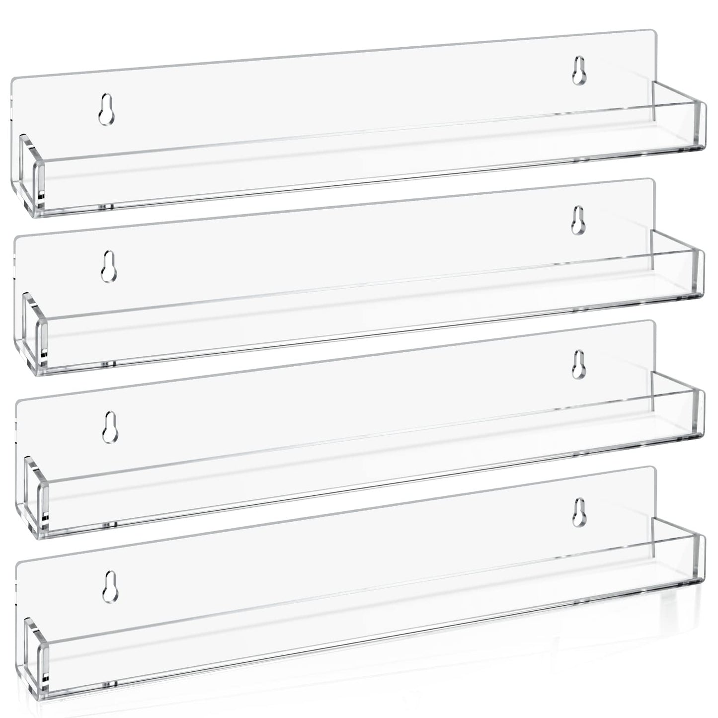 tutata Sports Card Display Shelf for Wall, Hold 16 Graded Cards or 20 Sleeved Trading Cards- 4 PCS Acrylic Shelves for PSA SGC BGS Graded Trading Card
