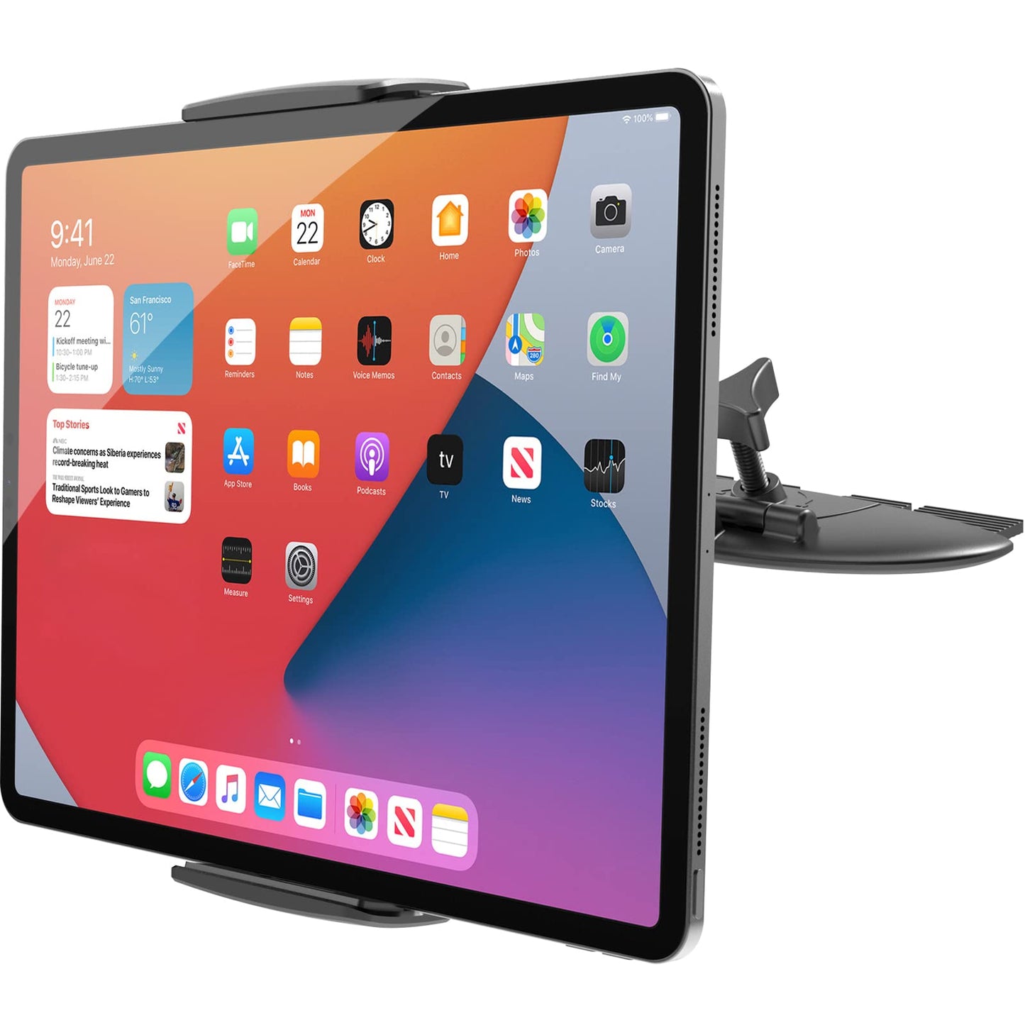 APPS2Car Universal [2 in 1] CD Slot Tablet Car Mount for 7-12.4 inch Tablet, CD Player Cell Phone Holder for 3.5-7 inch Smartphone Tablet Car Mount