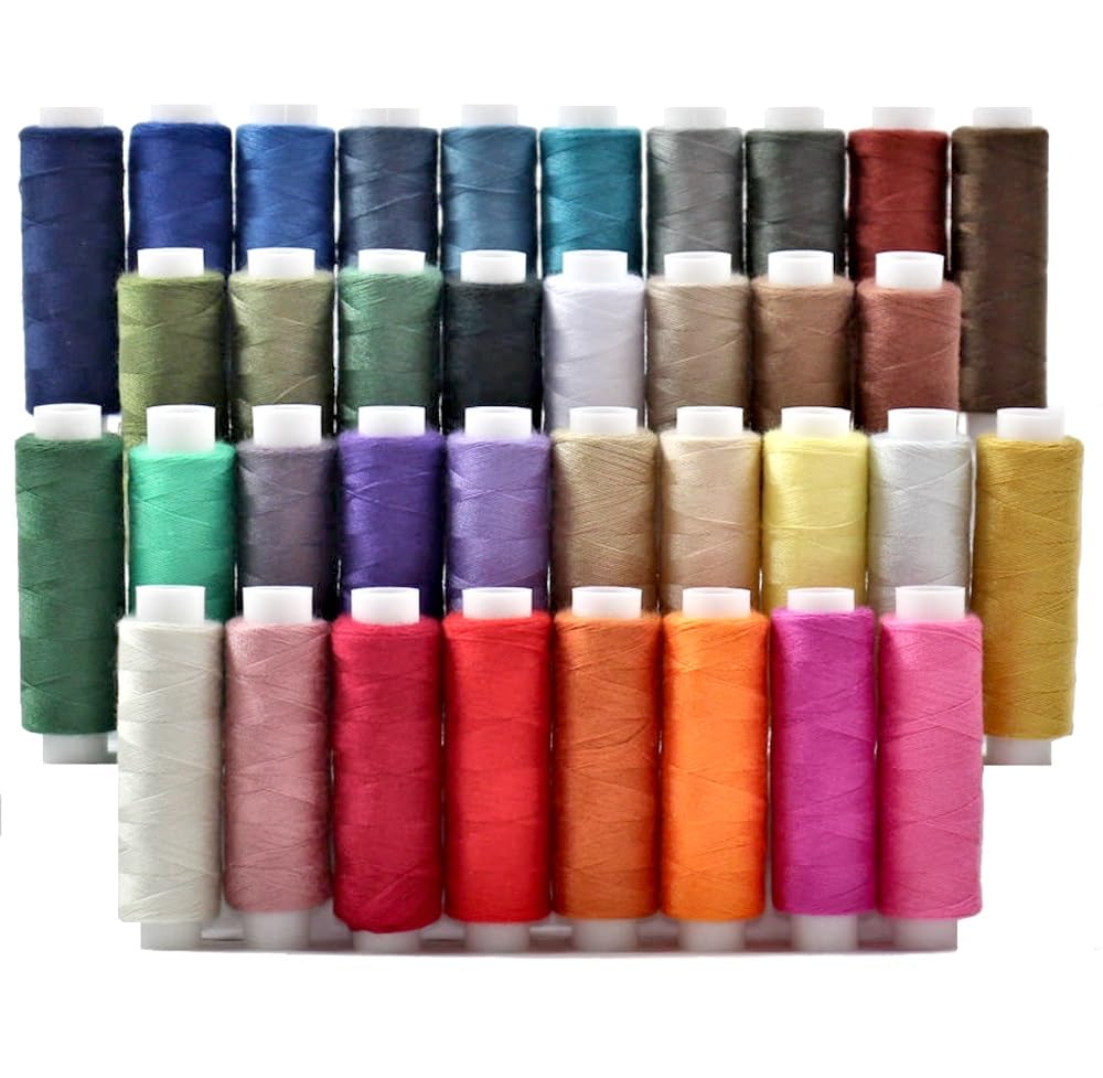 BlesSew Sewing Threads for Sewing Machine and Hand Stitching in Storage Gift Package ? 36 Assortment Colours on Spools of 150 Yards Each - Include