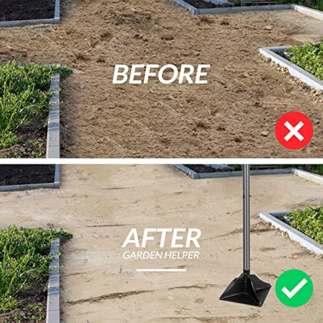 Walensee Steel Tamper with 122 cm Handle 20x20cm Garden Rubber Grip for Laborsaving All-Steel Heavy Duty Ideal Tool Leveling Ground Installing pavers and Repairing Blacktop