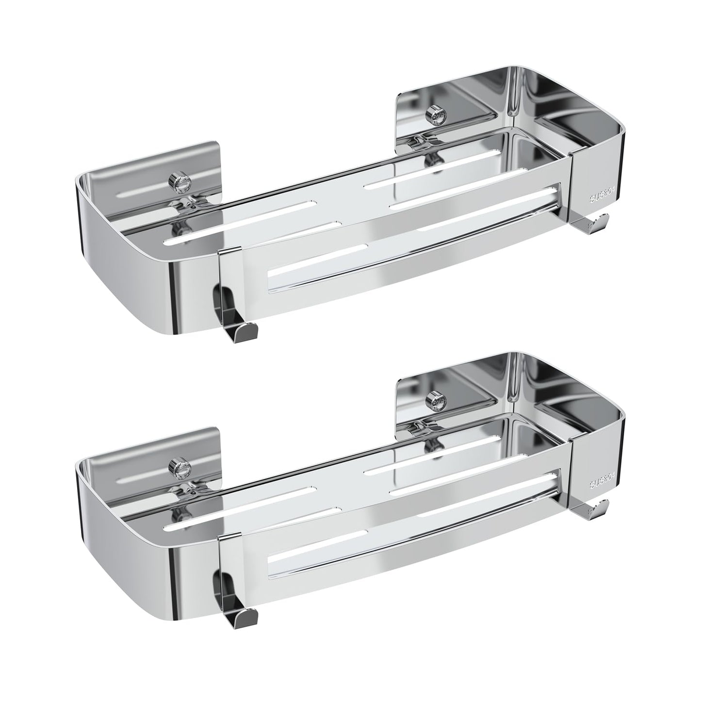 Strength Enemy Shower Corner Shelf, Shower Caddy Wall Mounted No Drilling, 304 Stainless steel Bathroom Shelves, Rectangle Shower Organiser Rack,