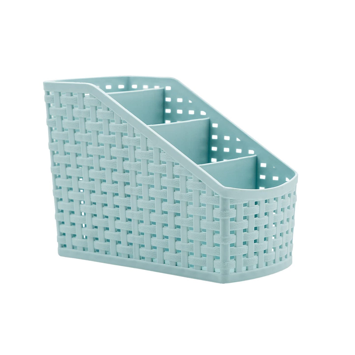 Fai Top 4 Grid Plastic Storage Basket Blue