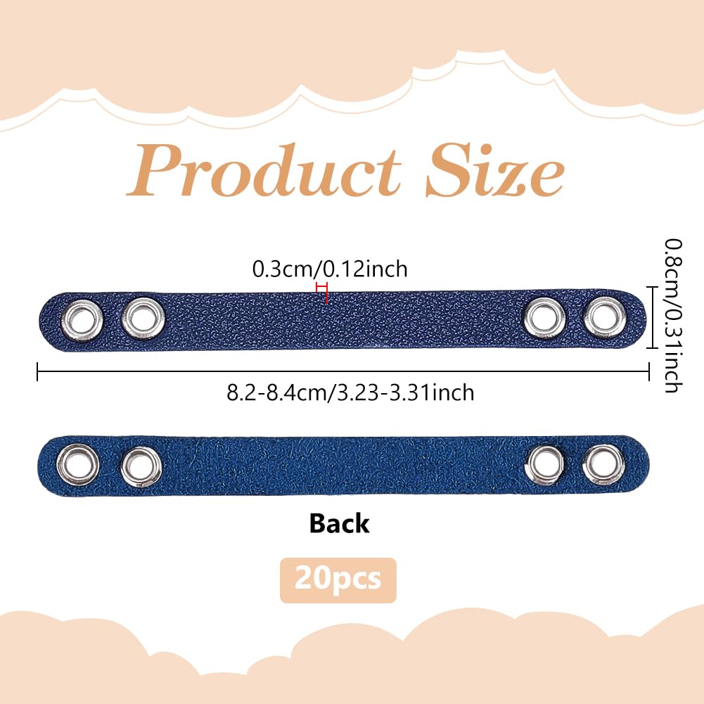NBEADS 20 Pcs Coat Hanging Chains, Imitation Leather Bag Webbing Straps with Silver Metal Eyelets Durable Coat Loops Hanger Straps for Coats Jackets