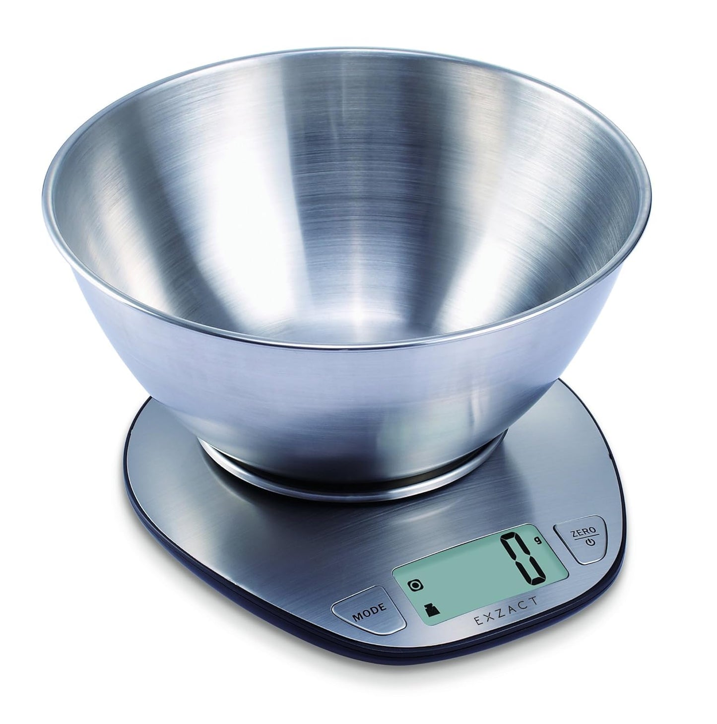 Exzact Digital Kitchen Scale with a Mixing Bowl Stainless Steel - Electronic Baking Scale - Food Scale - Support Imperial and Metric Switch - Capacity