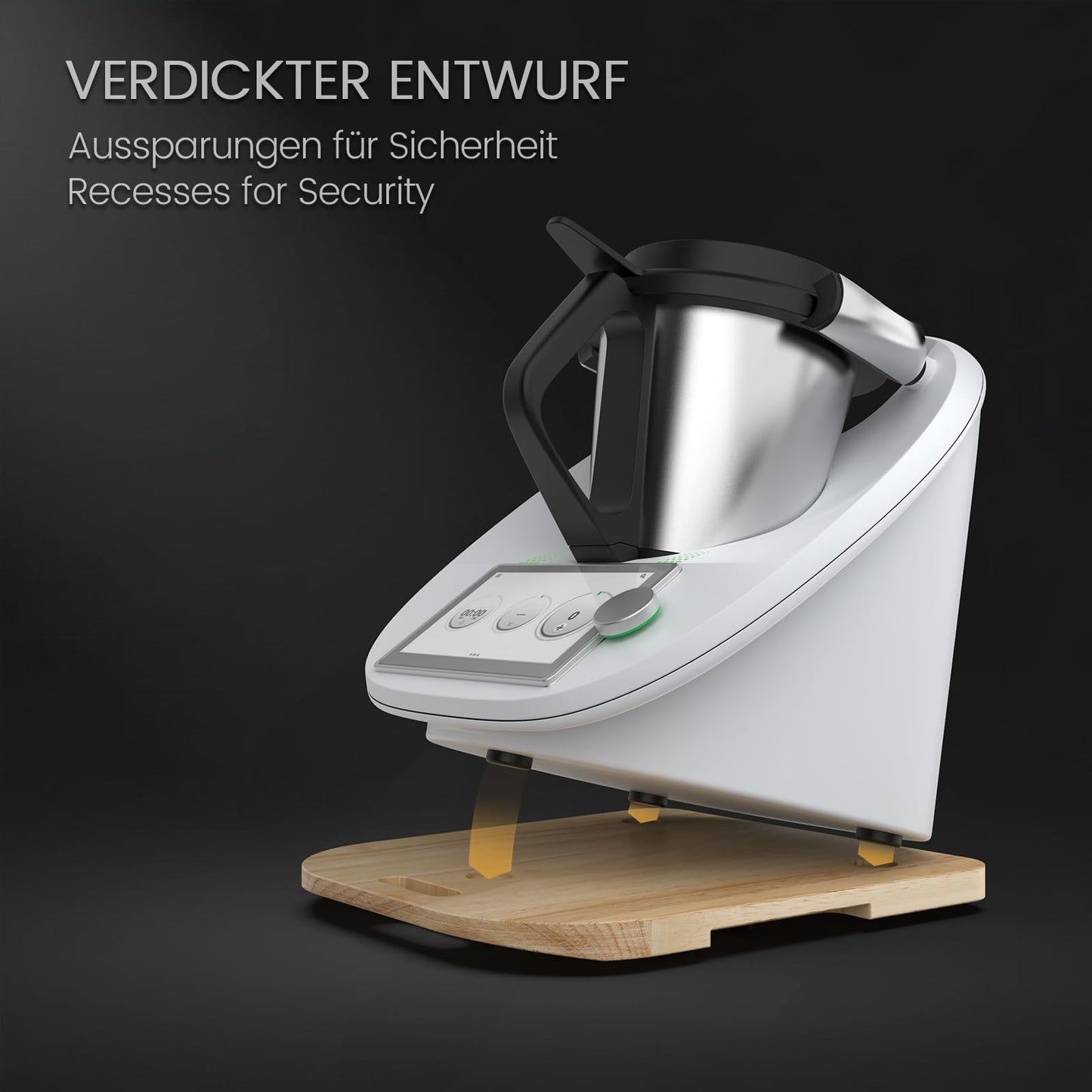 Siegvoll Thickened Sliding Board for Thermomix TM6 TM5 Rolling Board with Effortless Displacement, Thickened Wood Glider Accessories for Thermomix TM6