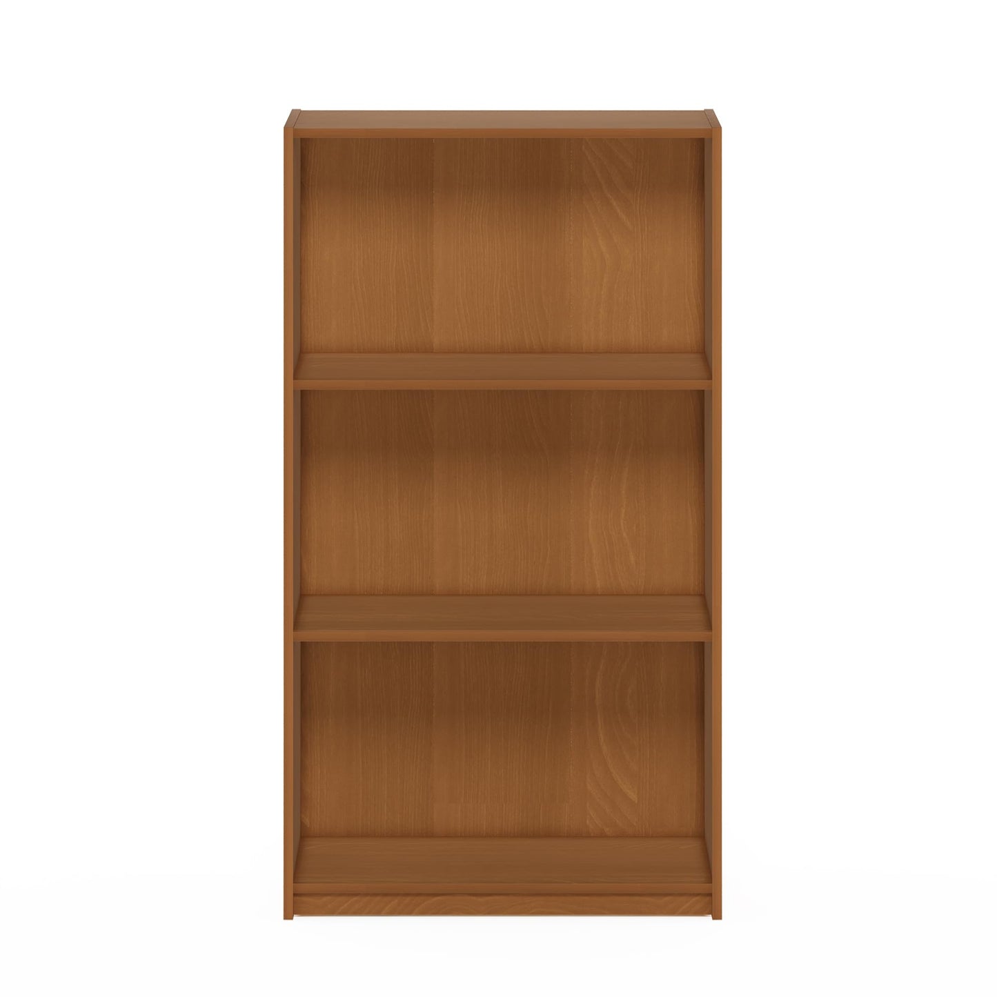 Furinno BASIC Book Shelf, 3-Tier Modern Bookshelf, Bookcase with Open Shelves, 9.3 x 21.8 x 39.5, for Living Room, Bedroom, Home Office, Natural Oak