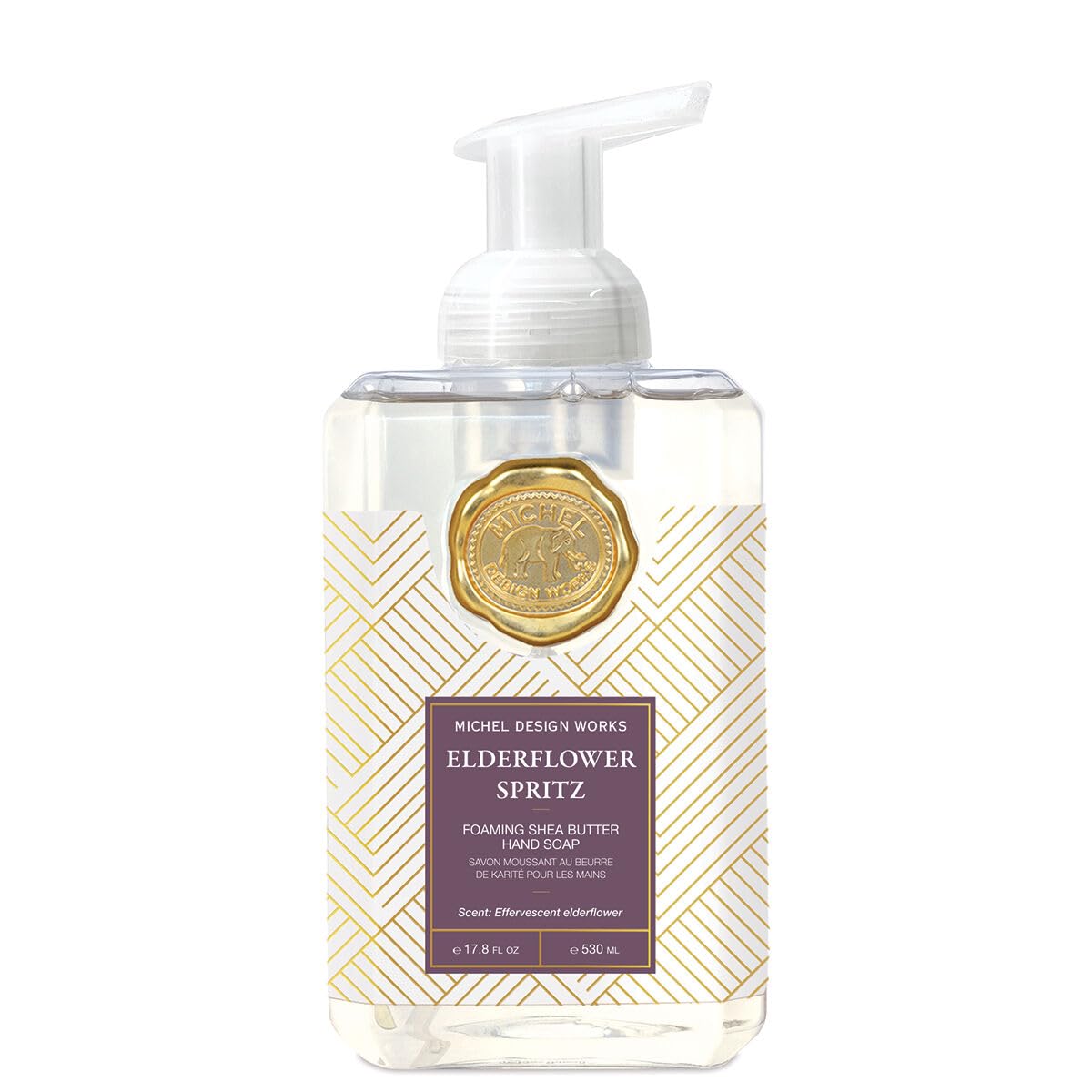 Michel Design Works Foaming Hand Soap, Elderflower Spritz, Beautiful Square Container with Pump 530ml